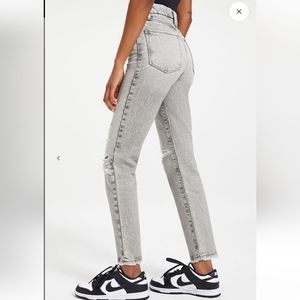 Good American jeans  distressed size 2 /26 smokey gray cropped jeans